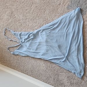 Dusty Blue Criss Cross back dress